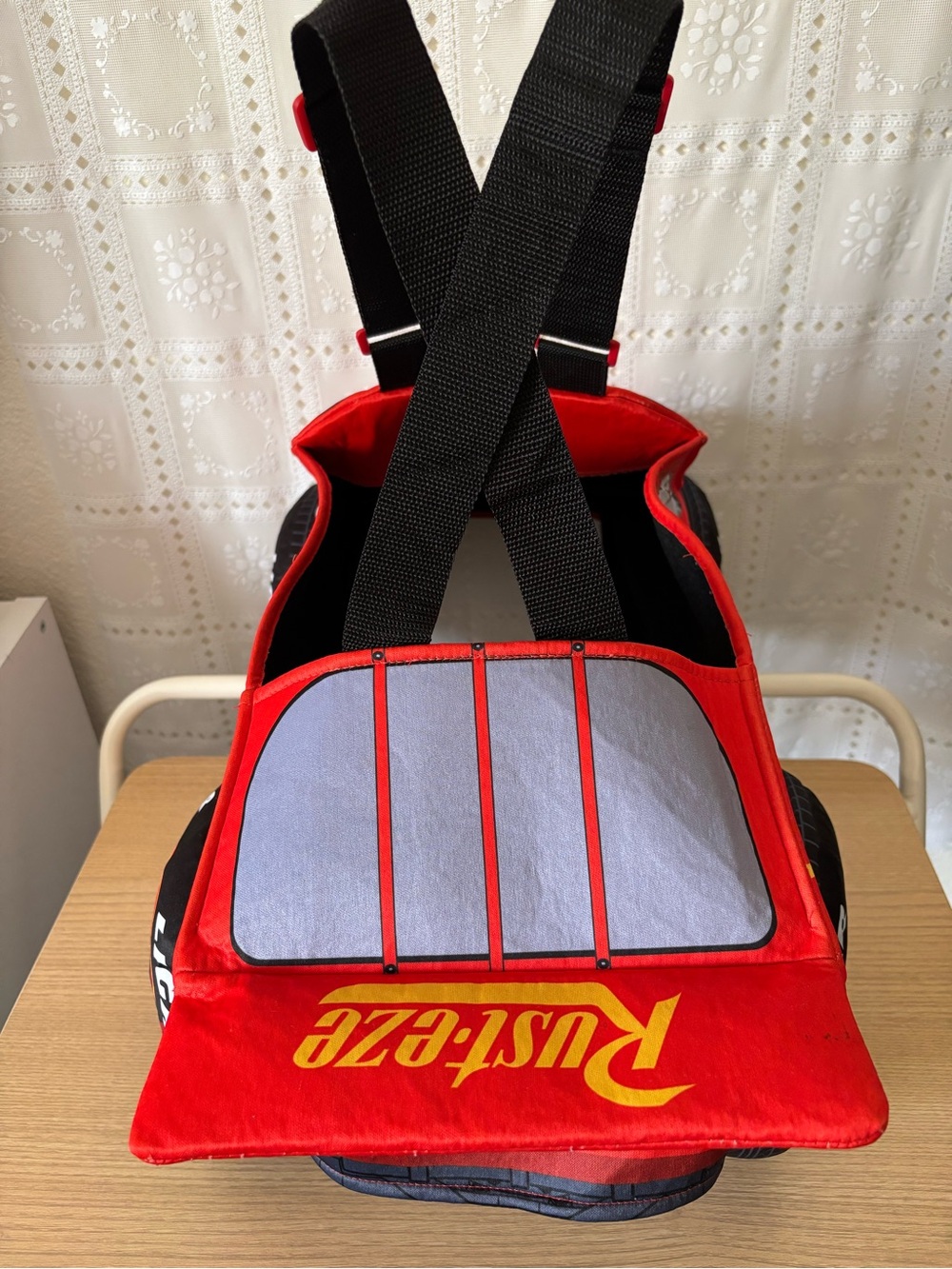 Spirit Halloween Disney Cars Toddler Lightning McQueen 3D Ride-Along Costume - Picture 4 of 16